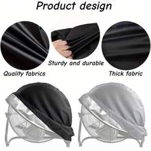 Oxford Industrial Fan Cover In Black & Gray With Drawstring. Waterproof UV Dustproof, Fits Tower, Window And Portable Fans. Suitable For Warehouse, Garage And Factories For Commercial & Home Use, Cover Only. - View 8