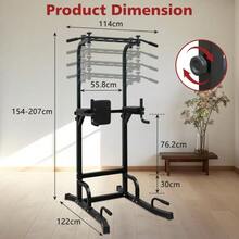 Power Tower Pull-Up Bar Dip Station For Strength Training, Suitable For Home Gym - Black - View 6