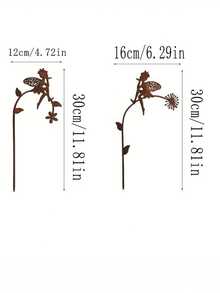 2pcs Metal Garden Stake Decor, Vintage Rustic Iron Fairy Sign Plate, Outdoor Planter Pot Decoration, Create Fairy Tale Garden, Durable Rust-Resistant Gardening Ornament - A - View 12