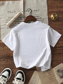 Camiseta 100% Algodón con Estampado Divertido de Jesús Dios de las Cabras, Manga Corta, Cuello Redondo, Estilo Casual, Adecuada para Todas las Temporadas - Blanco - Ver 2