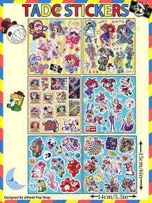 80张TADC贴纸，包括Jax、Ragatha、Caine、Zooble、Gangle、Kinger等图案，精美数码贴纸，手机壳贴纸，DIY剪贴簿装饰贴纸，水瓶贴纸，哑光贴纸，礼品包装贴纸，生日派对装饰贴纸 - 彩色 - 查看 7