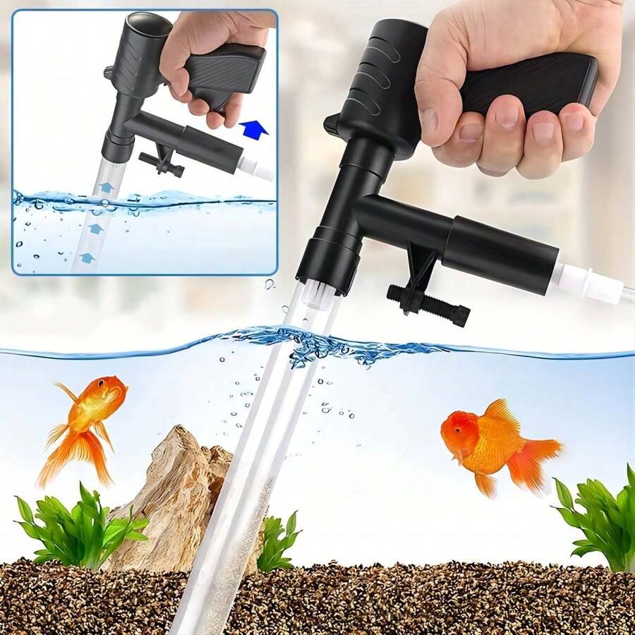 Aquarium Cleaning Tools, Pneumatic Sand Washer, Mini Aquarium Semi-Automatic Water Changer, Gravel Cleaner Siphon Vacuum Pump