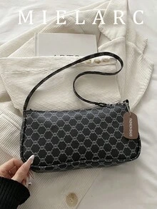 Túi xách nhỏ phong cách retro mới năm 2026 dành cho nữ, túi đeo chéo in họa tiết, túi đeo vai thời trang. - màu đen - Xem 2