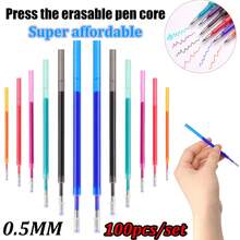 100 piezas por set de bolígrafos borrables de alta calidad de 6 colores, mango resistente al agua de 0.5mm, pegamento borrable mágico, muy adecuado para bocetos, diseños, manualidades de scrapbooking, regalos de maestros, papelería de oficina escolar, súper asequible, set familiar - multicolor - Ver 1
