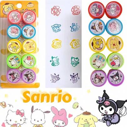 SANRIO 三丽鸥自印章 可爱脸部彩绘相册印章 儿童礼物，文具礼品