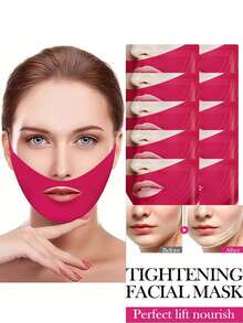 6/3/2/1 pieza Cinta de elevación facial en forma de V para colgar en la oreja, mejora la piel flácida y las líneas finas, gestión del contorno facial - Multicolor - Ver 2