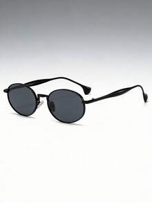 1 Pair Retro Metal Frame Oval Glasses, Fashionable & Versatile For Men - Gold B - View 12