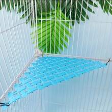 1pc Multicolor Parrot Climbing Net Hammock, Woven Bird Cage Perch Platform, Chew-Resistant Polypropylene Pad, Non-Slip Standing Mat, Suitable For Parrots, Cockatoos, Macaws And Other Birds, Bird Cage Accessory, For Playing And Resting - A - View 3