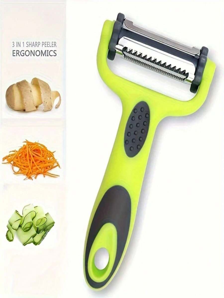 1pc 3-In-1 Peeler, Fruit Peeler, Kitchen Vegetable Peeler, Potato Peeler, Multi-Function Cutting Tool, Fruit Peeler, Kitchen Gadget, Kitchen Accessory (Random Style)