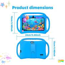 Qetupa 7-Inch Kids Tablet, Android 13 OS, 2GB RAM+32GB ROM, 0.3MP+2MP Camera, 3500mAh Rechargeable Lithium Battery, Supports 2.4G WiFi, Bluetooth, Eye Protection Mode, Parental Control, Pre-Installed Apps And Educational Games (Adapter Not Included) - Blue - View 5