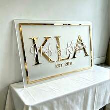 Custom Acrylic Commercial Signage | Acrylic Logo Signage | Welcome Signage | Salon Signage, Custom Acrylic Commercial Logo Signage: Modern Office Decor, Custom 3D Acrylic Logo Signage (Suitable For Door Or Wall), Modern Salon Signage With Stand, Commercial Signage - Multicolor - View 6