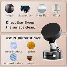 Giá đỡ điện thoại hút chân không đa chức năng mới, có thể thu gọn, dùng được trong ô tô/nhà bếp, có nam châm giữ điện thoại. - màu đen - Xem 7