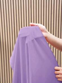 Plus Size Red Double Ruffle Wrap-Style Tied Side Waist Fit & Flare Summer Vacation Dress - Purple - View 5