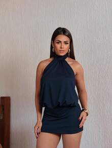 Women's Short Dress - Azul Marino - Ver 3