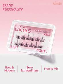 ukiss 2排12簇自粘假睫毛，便携小盒包装，打造自然大圆眼妆效，无需胶水和卸妆产品，每次使用3簇，柔软轻盈舒适，易于佩戴，不留残胶，瞬间粘合。 - 查看 10
