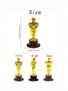 1/8/12/16/20pcs Gold Trophy Statue Set, Plastic Movie Award Style Trophy For Party Prizes, School Awards, Competition Rewards, Award Ceremonies & Thank You Gifts. Made Of Lightweight Plastic, These Award Trophies Are Suitable For Party Prizes - Multicolor - View 8