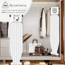 Ironing Boards 110X35X85-92CM 6 Adjustable Heights Non-Slip Feet Cotton Cover With Rest Topiron Board Universal Extra Wide Lightweight Board Rack - Black - View 7