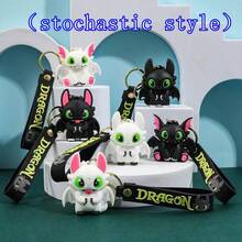 How to Train Your Dragon 1pc Cute Toothless Dragon Silicone Keychain Set, Night Fury And Light Fury Bags For Wristbands, Durable 3D Character Keyring, Perfect For Backpacks, Keys, And Daily Styling, Perfect For Dragon Fans And Accessory Enthusiasts(Stochastic Style) - Multicolor - View 10