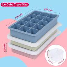 1pc/3pcs/15-Cavity Soft Silicone Tray Mold, DIY Ice Cream/Whiskey Maker, Reusable, Suitable For Whiskey, Cocktails, Beverages, Home Essential, Blue/Pink/Green - Multicolor - View 8