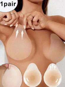 1/2 pares de pétalos de silicona invisibles para levantar el busto de mujer, cubiertas de pezón invisibles sin costuras de silicona sólida ultradelgada reutilizables que levantan y sostienen, adecuadas para salidas y uso diario - Multicolor - Ver 8