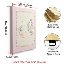 Tranh canvas in hình chú ngỗng hồng ngộ nghĩnh (có khung hoặc không khung), phong cách tối giản trung tính, họa tiết động vật trang trại dễ thương, thích hợp trang trí tường phòng bé gái, có thể dùng cho phòng trẻ sơ sinh, phòng chơi, phòng ngủ, trang trí nhà hiện đại. - Nhiều màu - Xem 20
