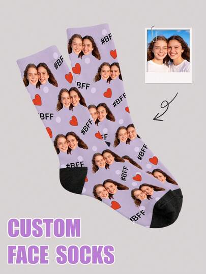 1 Paar individuelle Damen Knöchelsocken, individuelle Gesichtssocken, Paar Socken, individuelle Foto-Socken, individuell bedruckte Socken, personalisierte lustige Gesichtssocken, individuelle Bild-Socken, personalisierte und fröhliche Gesichtsmuster, bedrucke jede Gesichtsform auf Socken, Jahrestags-Geschenk, Valentinstags-Geschenk, Geburtstags-Geschenk, Hochzeitsgeschenk, Muttertags-Geschenk, Vatertags-Geschenk, Geschenk für beste Freunde, Geschenk für Mutter/Vater, Geschenk für Freundin/Freund