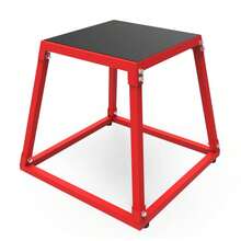 BouPower Anti-Slip Steel Plyometric Jump Box Set – Durable Step Up Platform For Home Gym Strength & Conditioning – 12/18/24/30 Inch - Red 18in - View 1