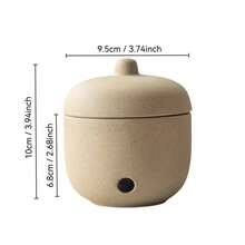 1pc Japanese Thick Pottery Garlic Storage Jar With Lid, Kitchen Ginger, Chili Pepper, Ventilated Storage Box, Household Breathable Fresh-Keeping Container, Moisture-Proof Onion Creative Storage Jar - Stoneware - View 10