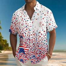 America's 250th Anniversary Independence Day Men's American US Flag Patriotic Fourth Of July Shirt Summer Shirt Button Up Shirt Short Sleeve Fashion Casual Holiday Summer Spring Turndown 3D Print - A508D-AL25279 - Xem 1