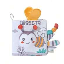 3D Tactile Fabric Book, High Contrast Soft Fabric Book Toy For 0-12 Months Babies, Soft Crinkle Baby Cloth Book Touch And Feel Crawling Gift Toy - Grey - View 14