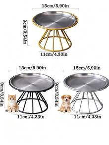 1个猫碗，不锈钢加高猫粮水碗带支架，日式猫咪喂食器 - 0 - 查看 2