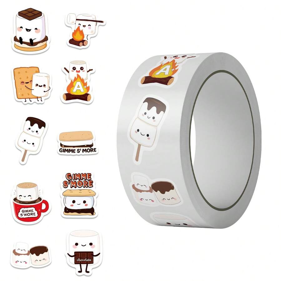 500 miếng dán hình cuộn kẹo dẻo, nhãn dán vinyl chất lượng cao, thích hợp dán trang trí sổ lưu niệm, nhật ký, laptop, cản xe, ván trượt, bình nước, máy tính, điện thoại. Những miếng dán này sẽ mang lại nhiều niềm vui cho cuộc sống của bạn, là món quà hoàn hảo cho cả người lớn và trẻ em. - Phong cách ngẫu nhiên - Xem 1