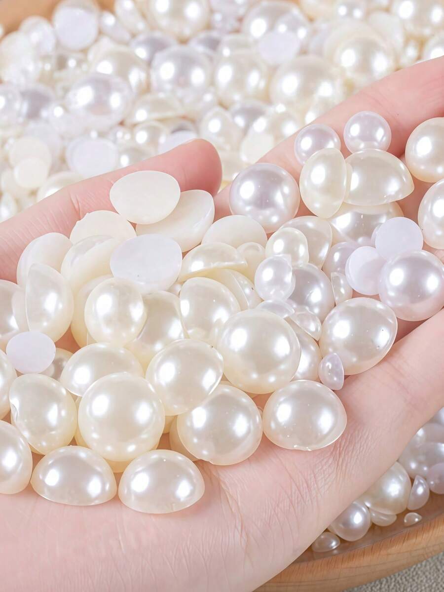 1 Pack Multi-Functional ABS Faux Pearl Flat Back Half Round Beads 2-20mm - Jewelry, Nail Art, And DIY Decoration In Bulk (20-2500pcs) - Multicolor - View 1