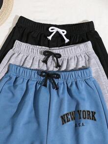 Tween Boy Cartoon Print Straight Loose Knit Shorts - Multicolor - View 3