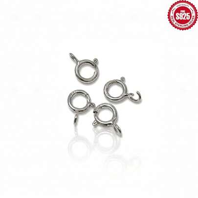 15 chiếc/túi, nhẫn điều chỉnh được bằng bạc sterling 925, khóa lò xo, vòng nối (có lò xo dây sắt bên trong) để tự làm trang sức.