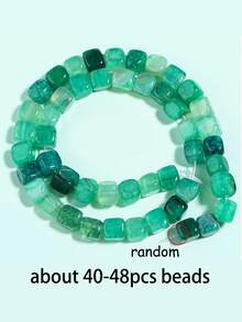 1 Untai Manik-manik Batu Kristal Alami Sugaragate 8x8mm Pola Naga Persegi untuk Pembuatan Perhiasan DIY Gelang Kalung Aksesoris - MultiWarna - View 11