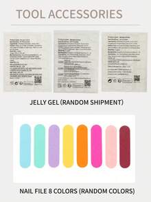 10pcs Pink French Style Minimalist Mirror Surface False Nails, Short Length For Office & Daily Wear, Artificial Nail Set Includes 1pc Nail Sticker Sheet And 1pc Mini Nail File - Multicolor - View 5