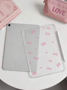 1 件装 TPU 软壳，彩色蝴蝶结爱心字母图案，兼容 iPad Mini 1/2/3/Mini 4/Mini 5/Mini 6/Mini 7/Air/Air 2/9.7/10.2/10.5/Air 4/Air 5/10.9/Pro 11 英寸/第十代/Air 11 英寸 (M3) 2025/Pad (A16) 11 英寸第十一代 2025、A7/A8，轻薄超薄软壳，优雅/个性/创意/可爱，TPU 平板电脑保护套，透明外壳，无笔槽 - 粉色 - 查看 5