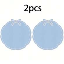 1/2/4pcs Set Holiday Bow Fabric Placemats, Suitable For Wedding Party Table Decor, PVC Hot-Pressed Printed Minimalist Stylish Placemats, Coffee Machine Pads, Non-Slip Heat-Resistant Mats For Wedding, Party, Holiday Celebration, Picnic, Birthday - Multicolor - View 25
