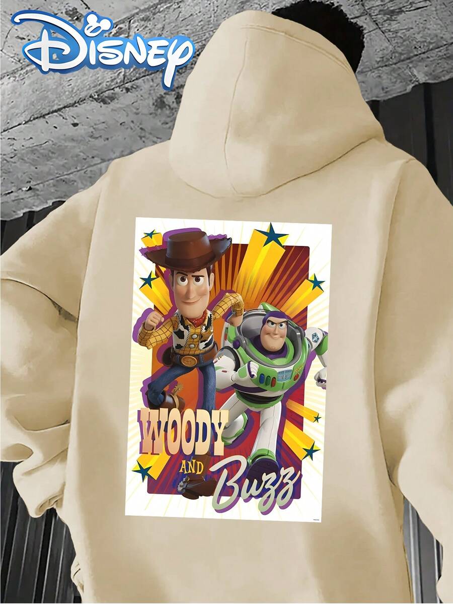 Disney Men's Casual Hoodie Features A Print Of Woody From Toy Story. With Its Stylish, Avant-Garde Design And Relaxed, Comfortable Fit, It's Perfect For Creating Street-Style And Avant-Garde Looks, Making It An Excellent Choice For A Gift.Disney Hoodies - Màu be - Xem 1