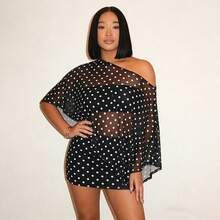 2PCS Comfortable Slimming Versatile Fashionable Sexy Women'S Outfit: Claw Print Off-Shoulder Top And Bodycon Skirt Two-Piece Set - Màu Khaki - Xem 3