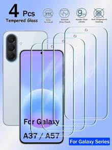 4片装钢化玻璃膜，兼容三星Galaxy A57 A37 A17 A07 A56 A36 A26 A16 A06 A55 A35 A25 A15 A05 A54 A34 A24 A14 A04 A73 A53 A33 A23 A13 A03 A72 A52 A32 A12 A02 A71 A51 A21 S25 S24 FE S25FE S24FE 屏幕保护膜，全覆盖，带胶。 - 無色 - 查看 19