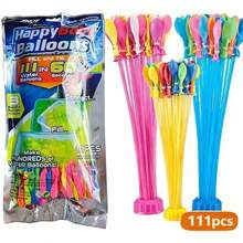 111/1110pcs Water Balloons Quick Fill Water For Pools, Fighting, Water Companions, Water Balloons For Outdoor Family, Friends, Backyard Summer Splash Party Gift - 彩色 - 查看 9
