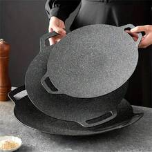 Bộ 3 chảo nướng BBQ Hàn Quốc, kích thước 28cm/30cm/32cm, chảo gang dày chống dính, dùng được cả trong nhà và ngoài trời, thích hợp cho nướng BBQ, lò nướng, khay nướng, lý tưởng cho cắm trại ngoài trời và nấu ăn tại nhà, dễ dàng vệ sinh. - Khuôn nướng kiểu Hàn Quốc - Xem 6