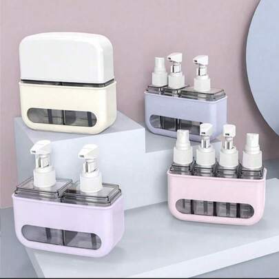 Bộ 1 chai xịt du lịch, chai đựng mỹ phẩm và sữa dưỡng thể chống rò rỉ, chai đựng đồ dùng vệ sinh cá nhân đa năng có thể tái sử dụng.