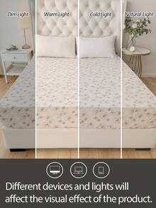 1pc Bohemian Style Wrinkled Texture Mattress Protector Cover, Deep Pocket Design, Soft & Breathable, Fits Various Bed Sizes - Multicolor - View 8