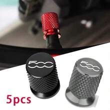 For Fiat 500 Car Accessories 5pcs Metal Mesh Valve Protection Components, Valve Caps, Offered Compatible - A - View 1