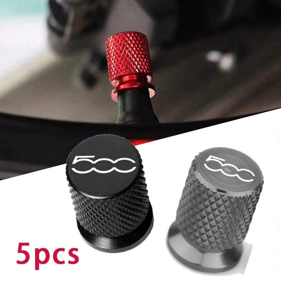 For Fiat 500 Car Accessories 5pcs Metal Mesh Valve Protection Components, Valve Caps, Offered Compatible - A - View 1