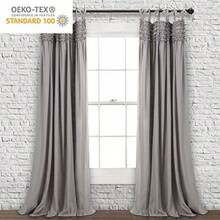 Decor Lydia - Juego de Cortinas con Volantes para salón Comedor recámara par de Paneles de 84 Pulgadas de Largo Color Gris - Gris - Ver 8