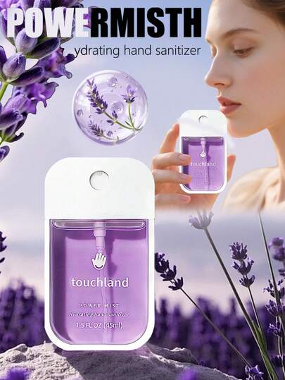 1 bouteille de vaporisateur de désinfectant pour les mains parfumé à la vanille, à la lavande et à l'aloe vera, convenant à un usage domestique, nettoyage et désinfection portables des mains, kit de protection essentiel pour les voyages, outil d'application de écran solaire, fournitures de vacances indispensables